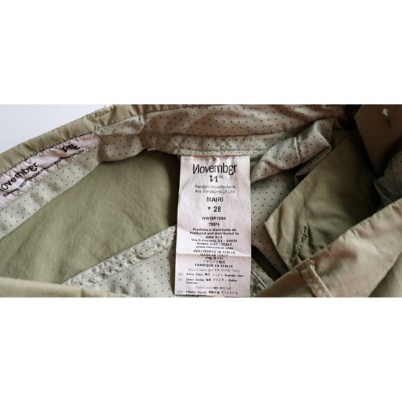 Novemb3r Womens Size 28 x 34 Green Mairi Pant Khaki Cotton Slash Pocket NWT $280 - Picture 5 of 9